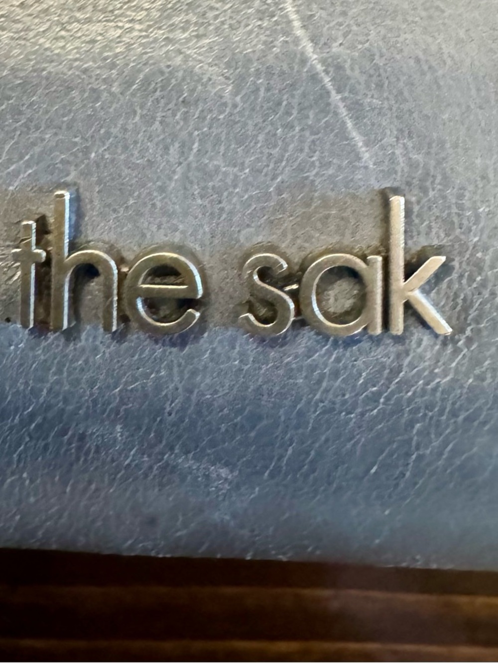 The Sak Embossed Leather Crossbody Wallet - Blue/Gray - Picture 3 of 7